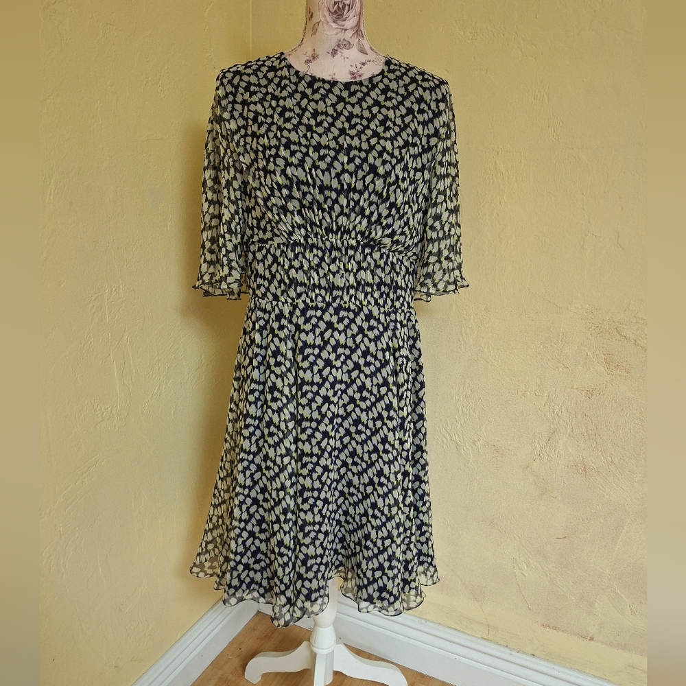 Jason Wu Silk Chiffon Navy Pattern Azure Multi Fl… - image 2